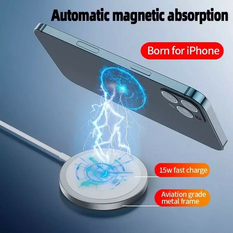 For Apple iPhone 13 12 Pro Max Mini Mag safe Charging Magnetic Wireless Charger B-SPIN PTY LTD