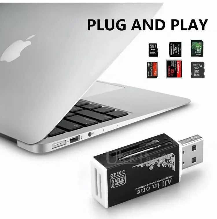 All in One Aluminium Multi Card Reader SDHC SDXC Micro SD Memory Stick 2.0 Flash