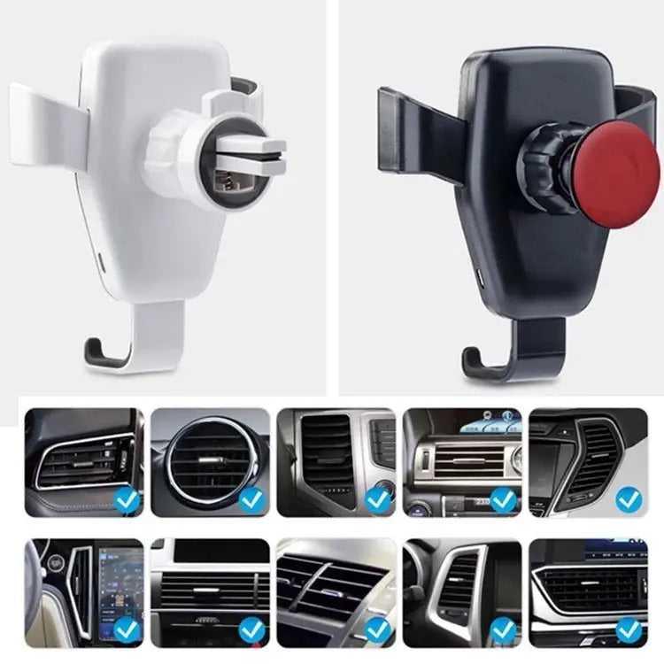 Fast Charger With Qi Wireless Car Holder Gravity Mount Universal Compatibility