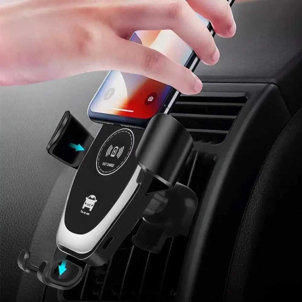 Fast Charger With Qi Wireless Car Holder Gravity Mount Universal Compatibility