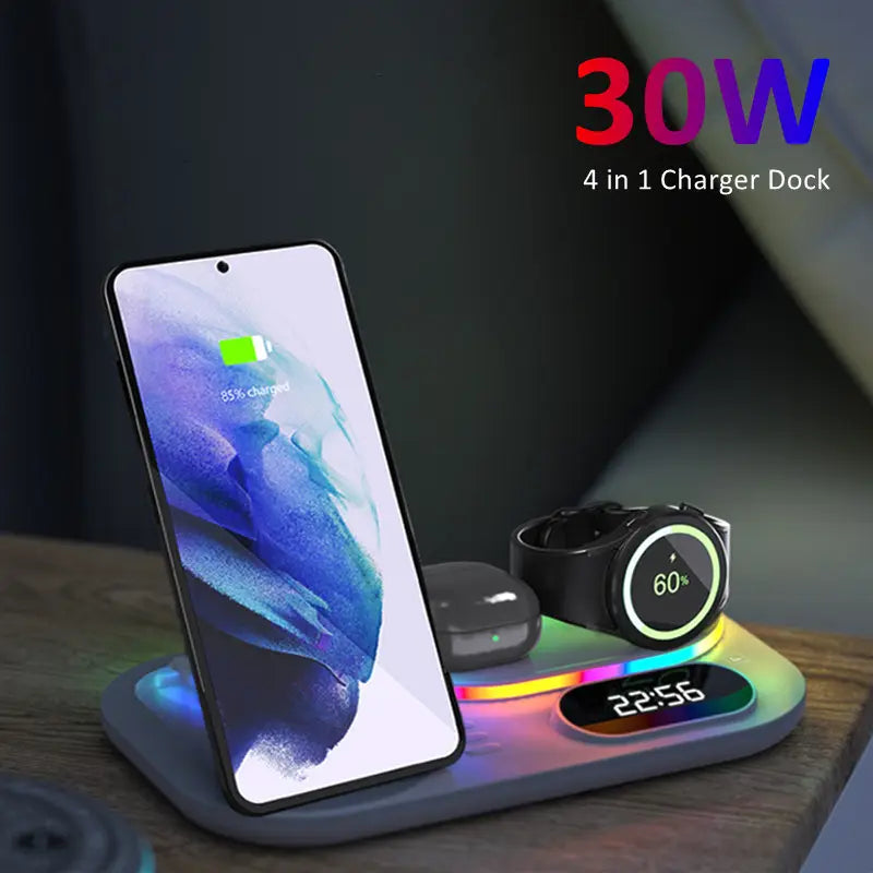 30W 4 in 1 Wireless Fast Charging Station for Samsung Galaxy Watch 5/Pro/4/3 B-SPIN PTY LTD