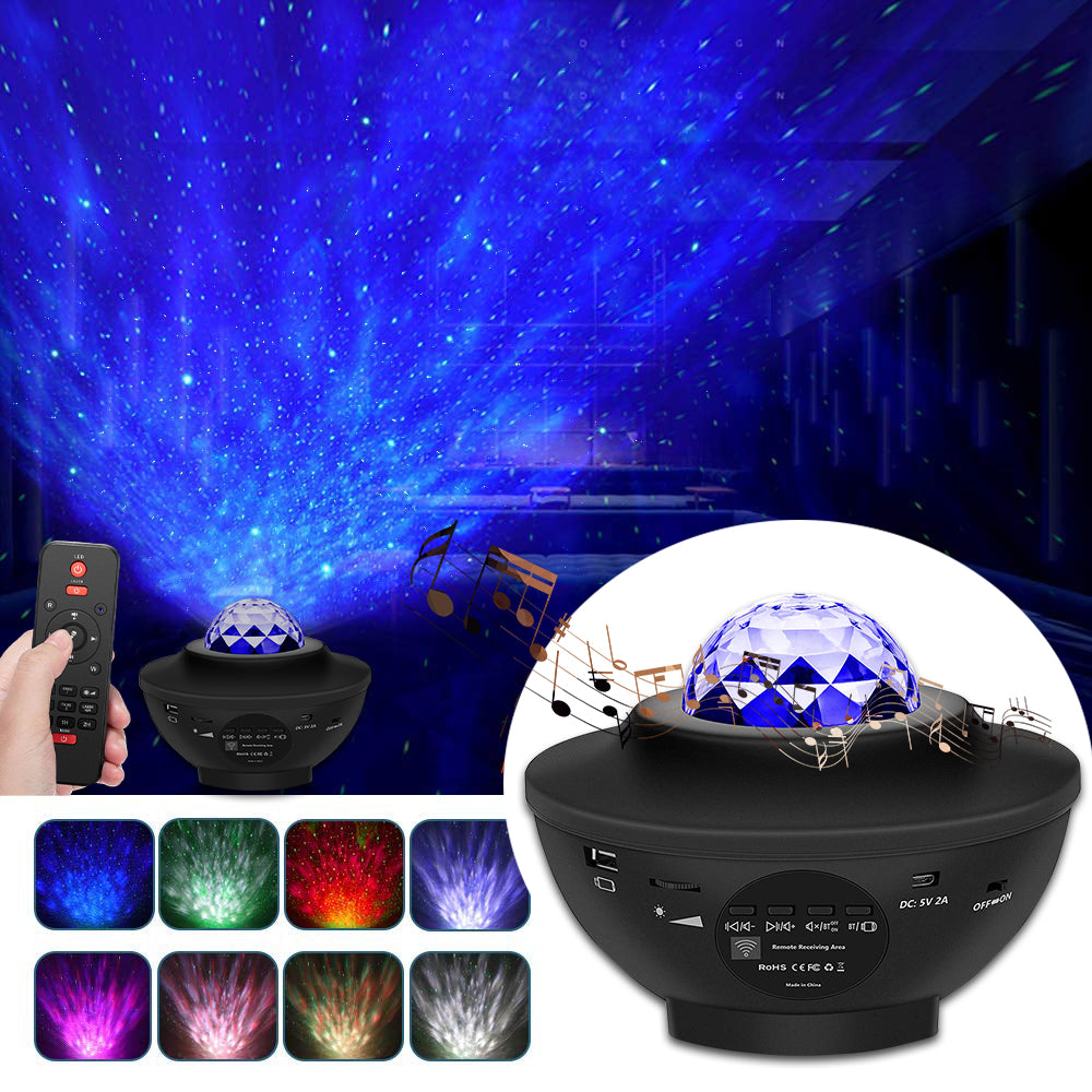 Galaxy Starry Night Lamp LED Star Projector Night Light Ocean Wave Projector
