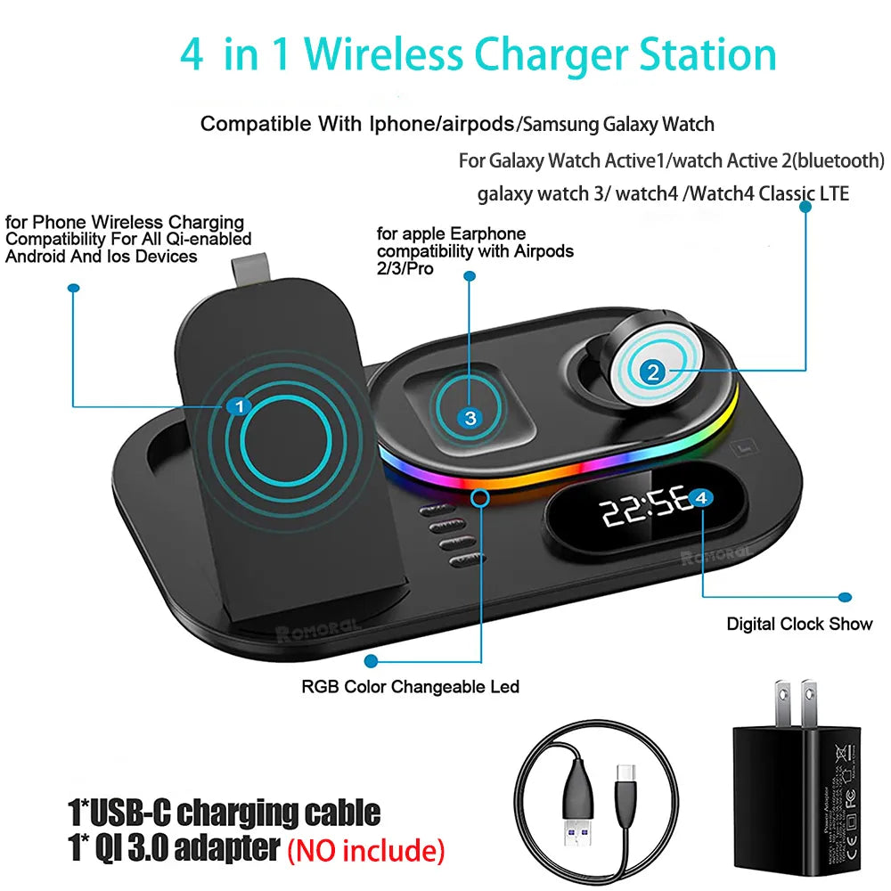 30W 4 in 1 Wireless Fast Charging Station for Samsung Galaxy Watch 5/Pro/4/3 B-SPIN PTY LTD
