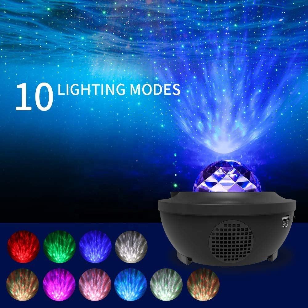 LED Star Projector Night Lamp Galaxy Starry Night Light, Ocean Wave Projector With Music Sterren Speaker Remote Control B-SPIN PTY LTD
