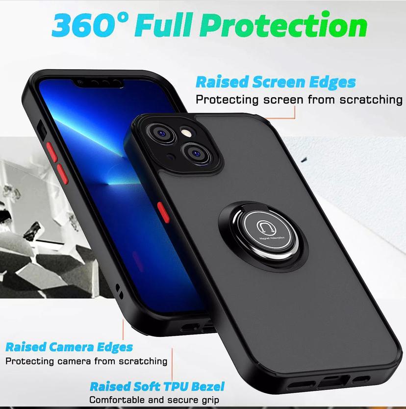 Case Ring Holder Stand Shockproof Cover For iPhone 11 12 14 Pro Max Mini B-SPIN PTY LTD