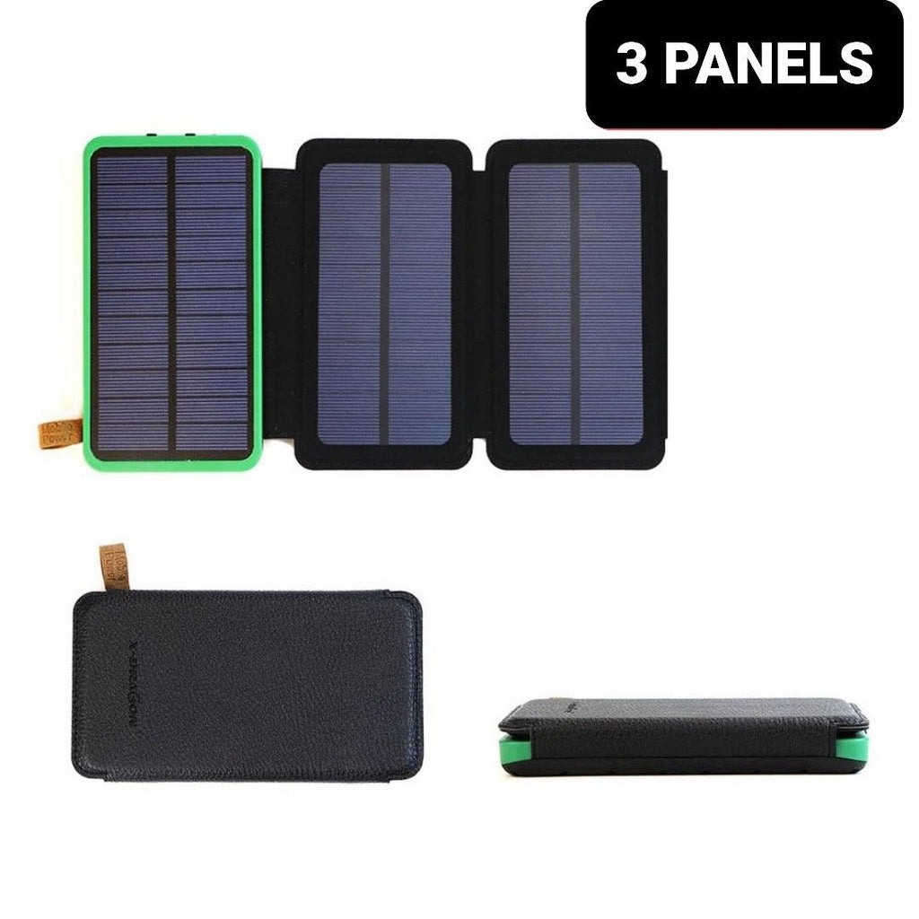 Solar Power Bank Waterproof wireless 30000mAh QI fastest charger 2 USB port with 3 and 5  pannels B-SPIN PTY LTD