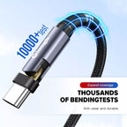 USB to Type C Charger 180° 3A Fast Charging Data Cable B-SPIN PTY LTD