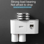 Magnetic 2 Cups Bathroom Toothbrush Holder Storage Rack Toothpaste Dispenser B-SPIN