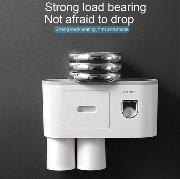 Magnetic 2 Cups Bathroom Toothbrush Holder Storage Rack Toothpaste Dispenser B-SPIN