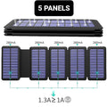 Solar Power Bank Waterproof wireless 30000mAh QI fastest charger 2 USB port with 3 and 5  pannels B-SPIN PTY LTD