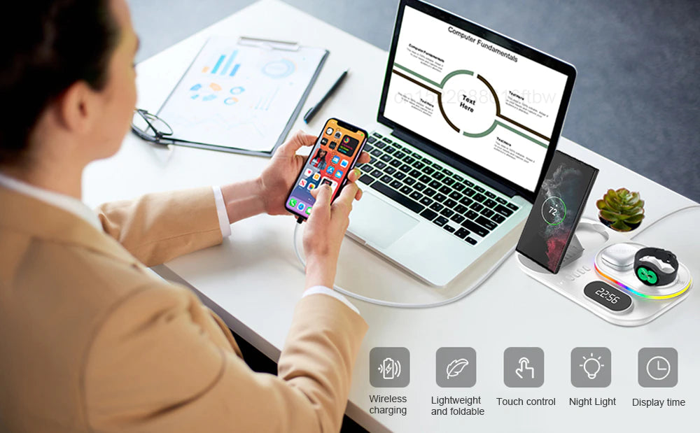 30W 4 in 1 Wireless Fast Charging Station for Samsung Galaxy Watch 5/Pro/4/3 B-SPIN PTY LTD
