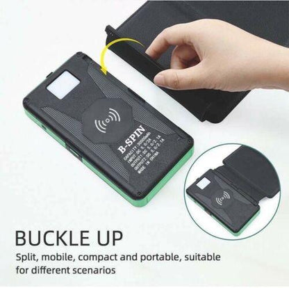 Solar Power Bank Waterproof wireless 30000mAh QI fastest charger 2 USB port with 3 and 5  pannels B-SPIN PTY LTD