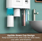 Magnetic 2 Cups Bathroom Toothbrush Holder Storage Rack Toothpaste Dispenser B-SPIN