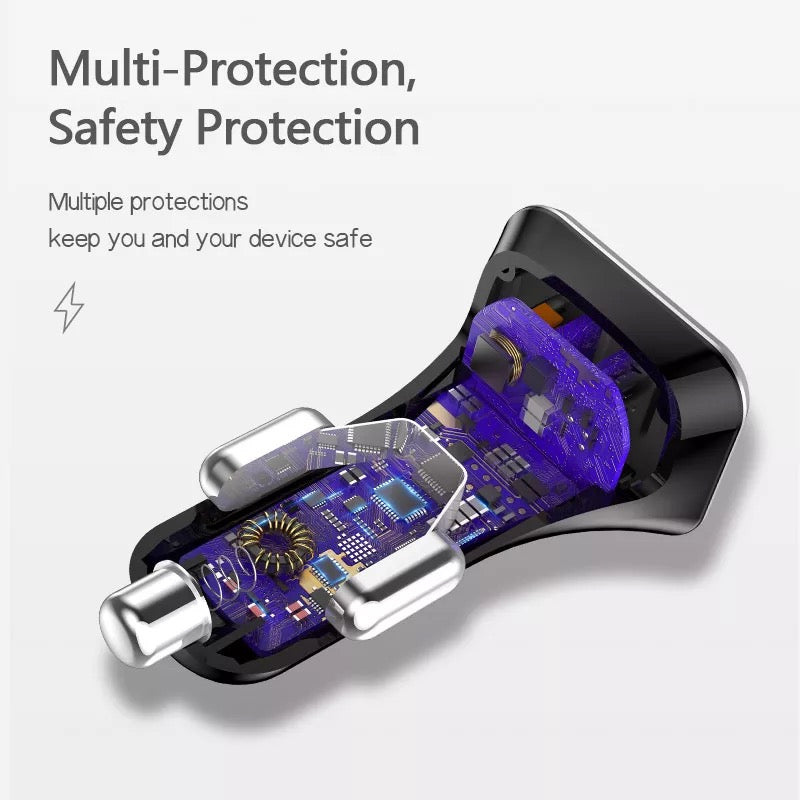 USB Car Charger Socket PD Type C and QC 3.0 Quick Charger B-SPIN PTY LTD