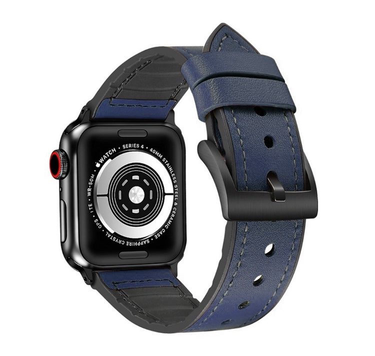 Genuine Leather Silicone Band Strap for Apple iWatch Series  38/45mm B-SPIN PTY LTD