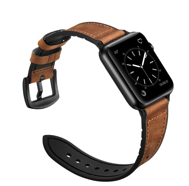 Genuine Leather Silicone Band Strap for Apple iWatch Series  38/45mm B-SPIN PTY LTD