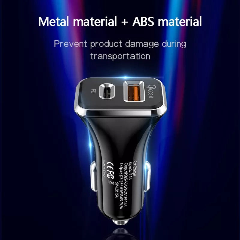 USB Car Charger Socket PD Type C and QC 3.0 Quick Charger B-SPIN PTY LTD
