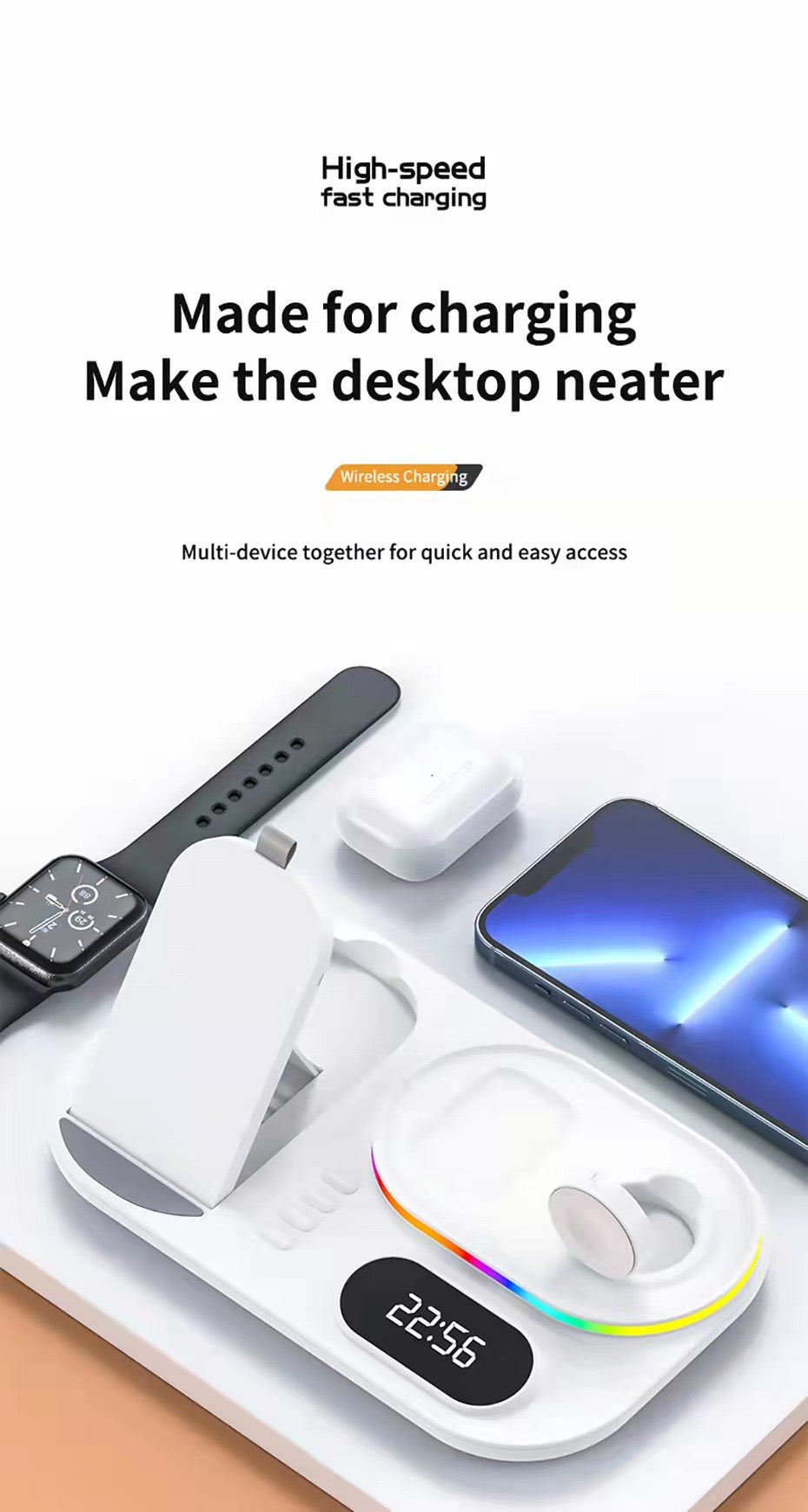 4 in 1 Wireless Fast Charger Dock Charging Station 30W   For iphone 14 13 Samsung B-SPIN PTY LTD