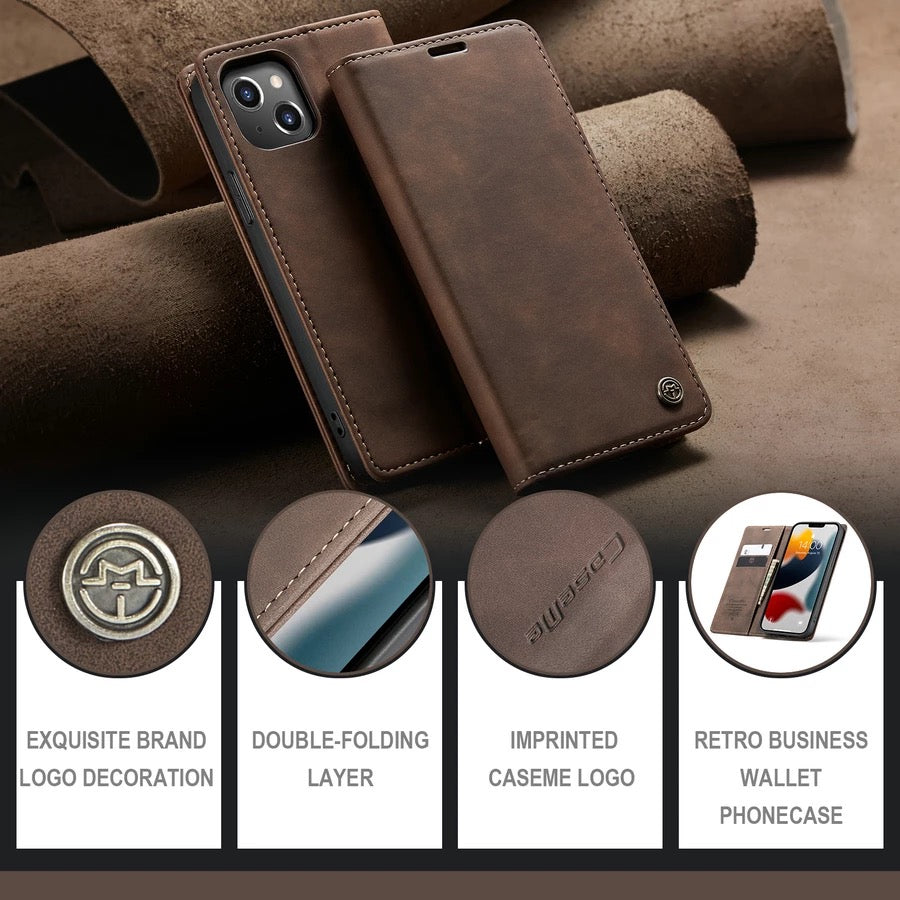 Flip Leather Wallet Case Shockproof For Apple iPhone XR 11 12 13 Pro Max Mini B-SPIN PTY LTD