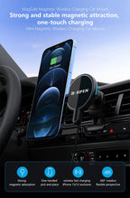 Car Charger Mount 15W MagSafe Fast Wireless Charging for Apple iPhone B-SPIN PTY LTD
