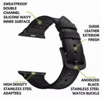 Genuine Leather Silicone Band Strap for Apple iWatch Series  38/45mm B-SPIN PTY LTD