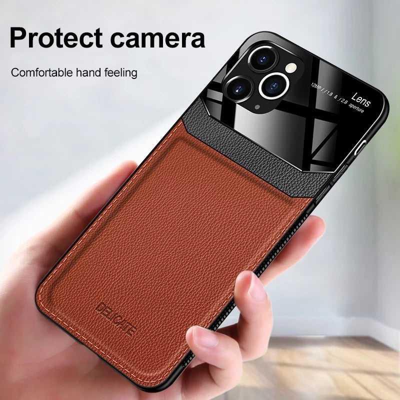 Protective Slim PU Leather Shockproof mobile Case For iPhone