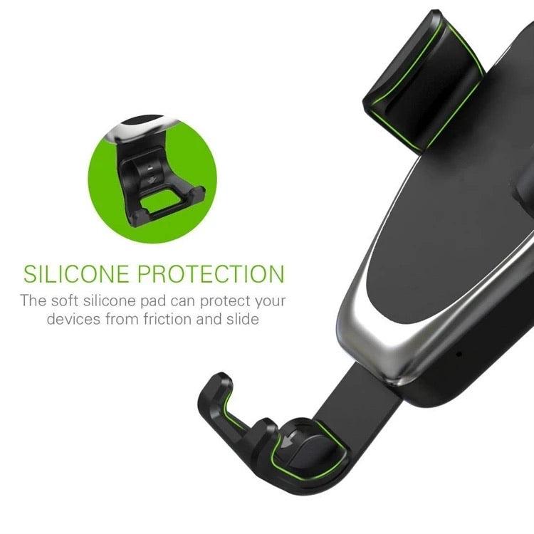 Fast Charger With Qi Wireless Car Holder Gravity Mount Universal Compatibility