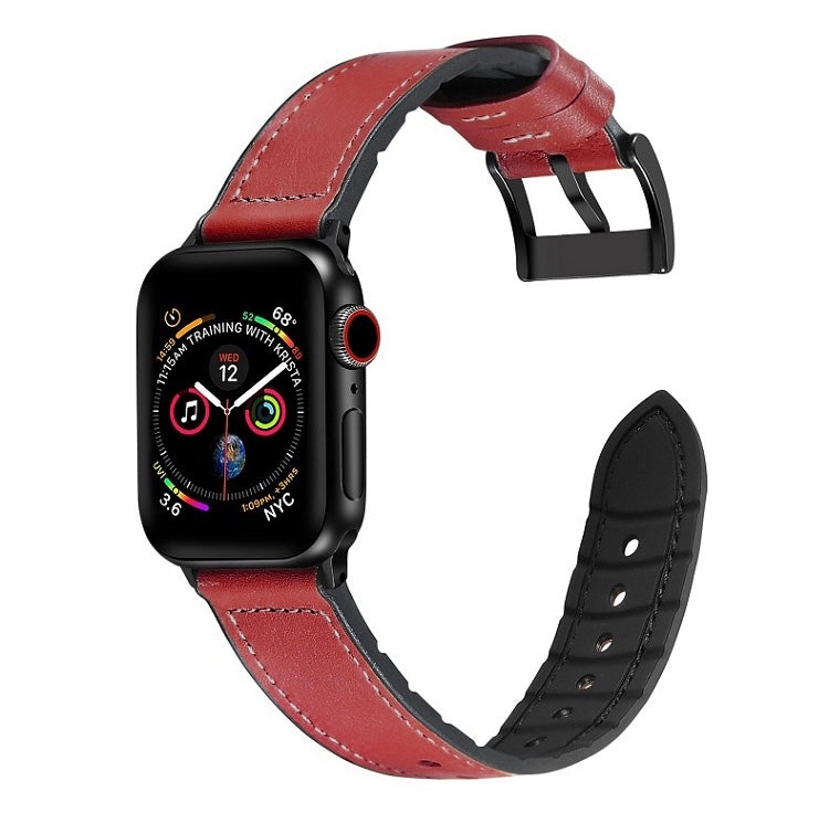 Genuine Leather Silicone Band Strap for Apple iWatch Series  38/45mm B-SPIN PTY LTD
