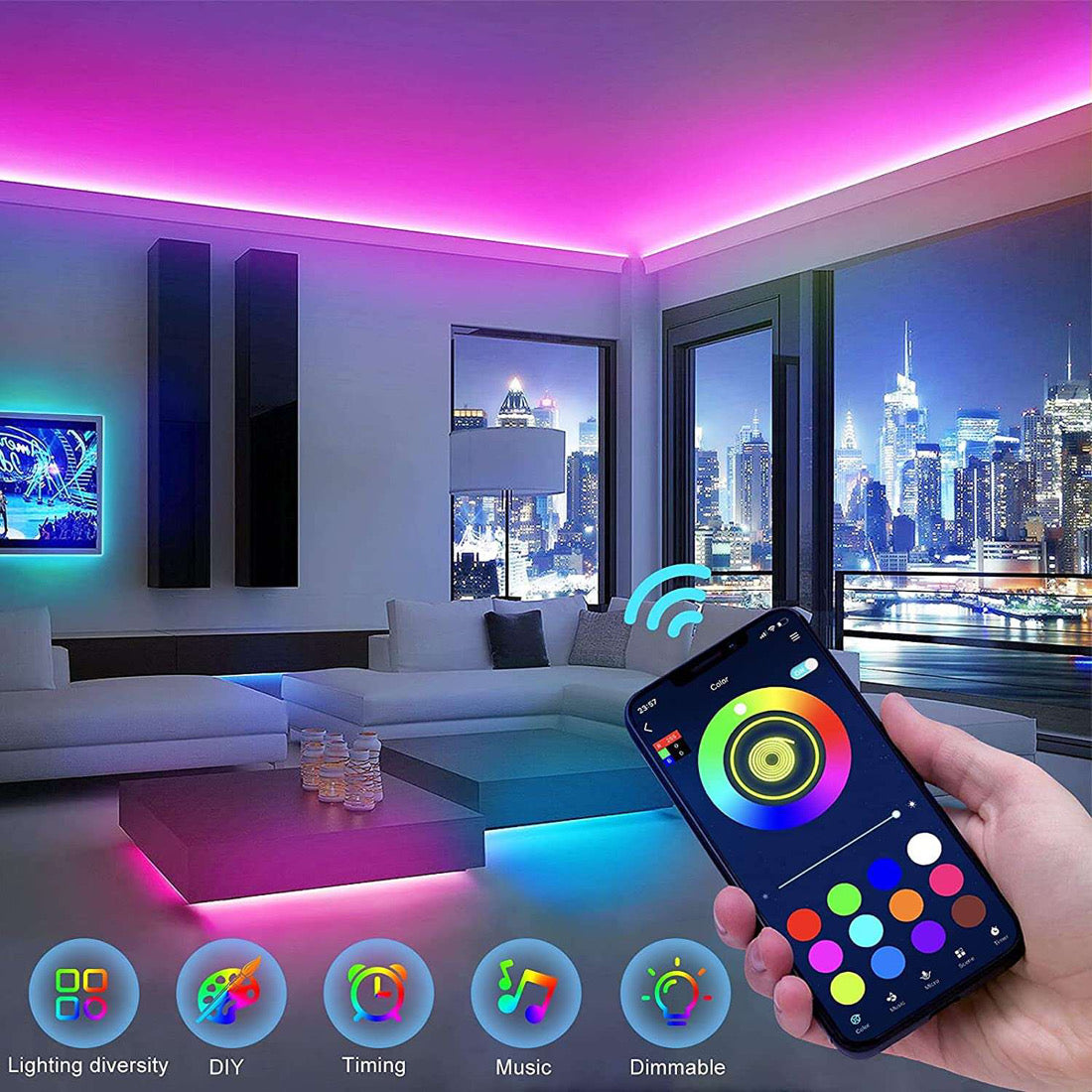 Smart Wifi LED  Strip Lights Waterproof Alexa Echos Google Home B-SPIN PTY LTD