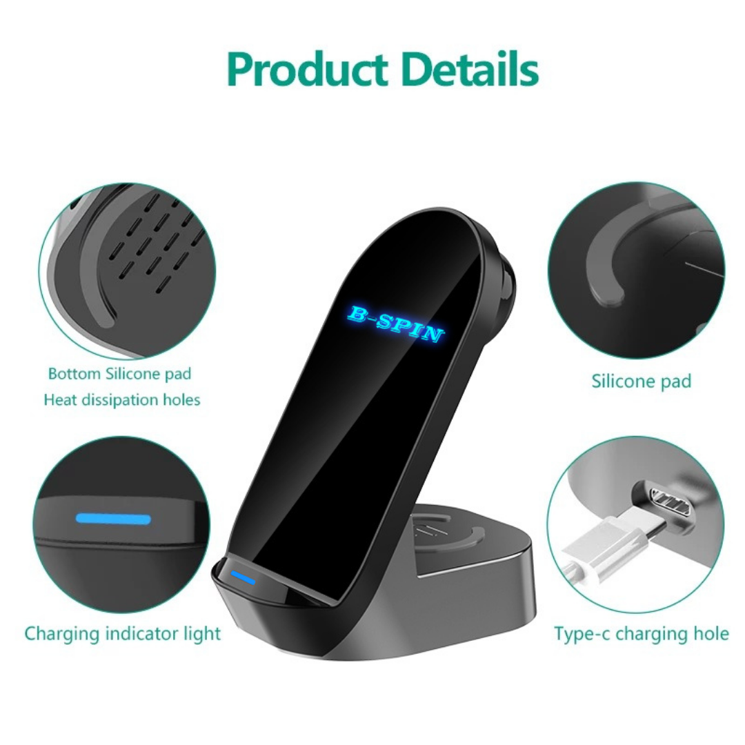 Wireless Charging Stand 15W 3 in 1 Wireless Charger Dock Station B-SPIN PTY LTD