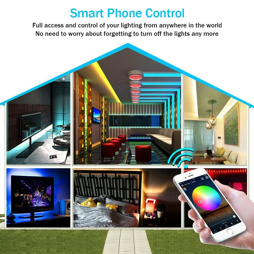 Smart Wifi LED Strip Lights Waterproof Alexa Echos Google Home B-SPIN PTY LTD