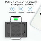 Wireless Charging Station LED Digital Alarm Clock FM Bluetooth Speaker All in 1