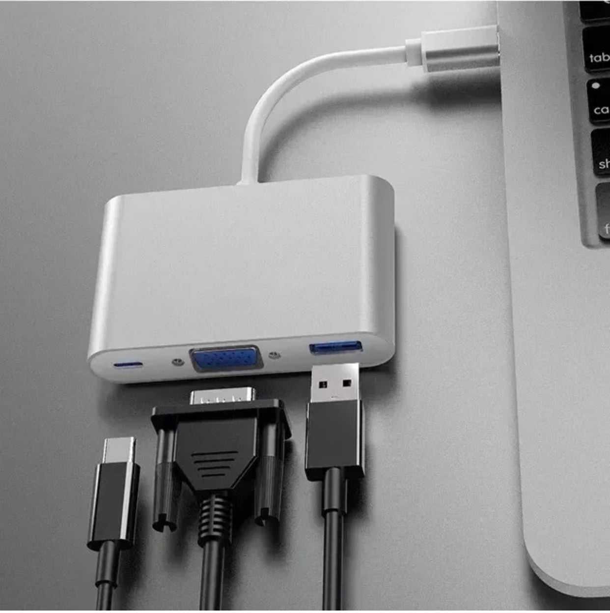 Type-C 3.1 to 4K +VGA Port USB-C HUB Adapter Converter For MacBook/Windows