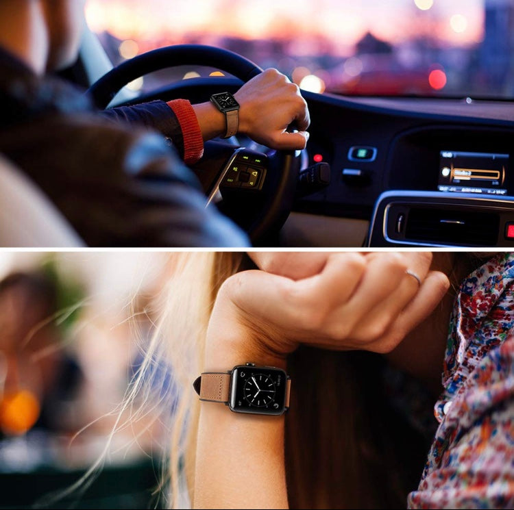 Genuine Leather Silicone Band Strap for Apple iWatch Series  38/45mm B-SPIN PTY LTD