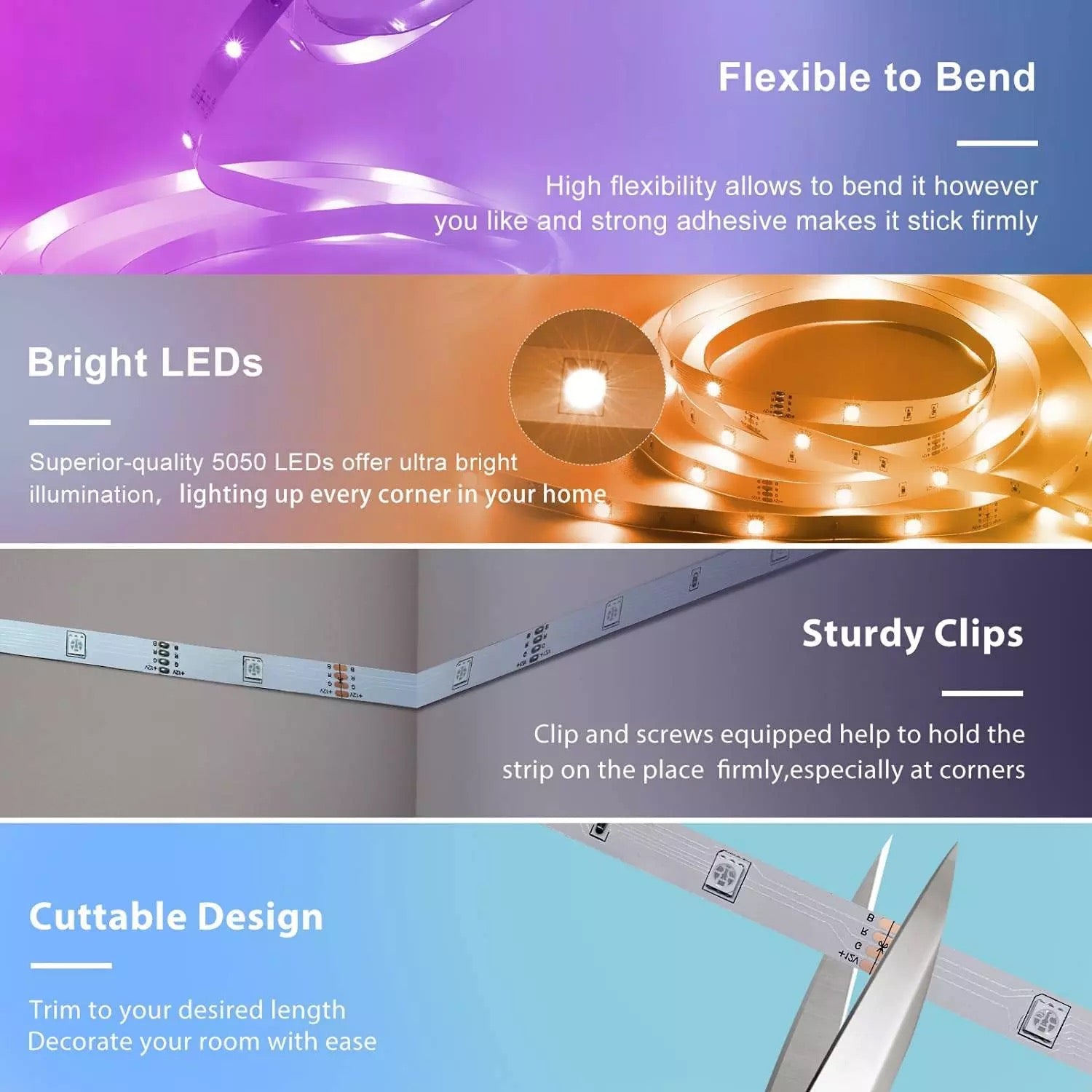 Smart Wifi LED  Strip Lights Waterproof Alexa Echos Google Home B-SPIN PTY LTD
