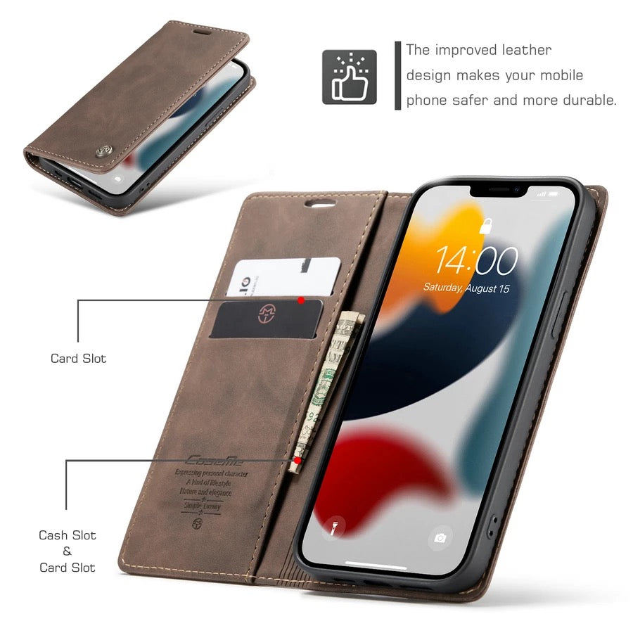 Flip Leather Wallet Case Shockproof For Apple iPhone XR 11 12 13 Pro Max Mini B-SPIN PTY LTD