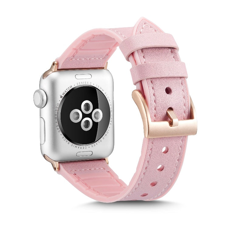 Genuine Leather Silicone Band Strap for Apple iWatch Series  38/45mm B-SPIN PTY LTD