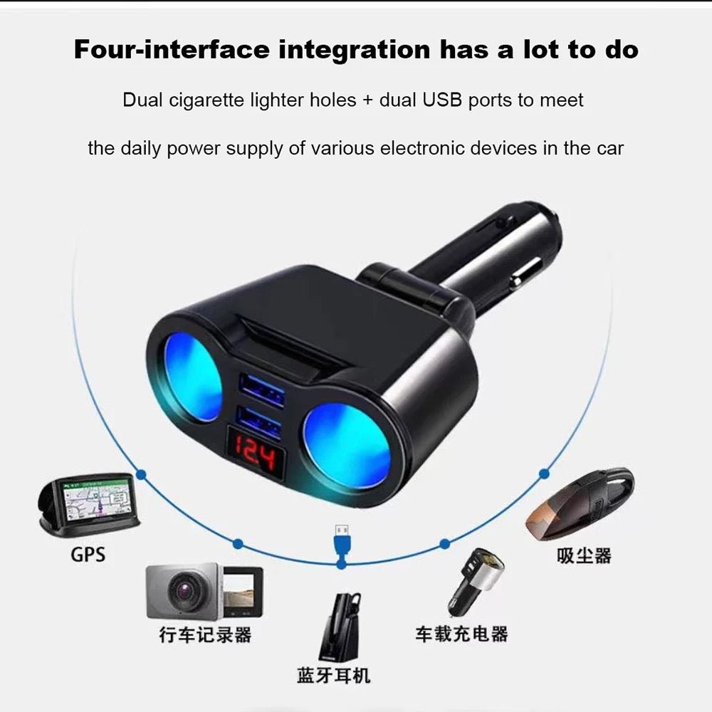 Car Charger Cigarette Lighter Double Power Adapter Socket Splitter B-SPIN PTY LTD