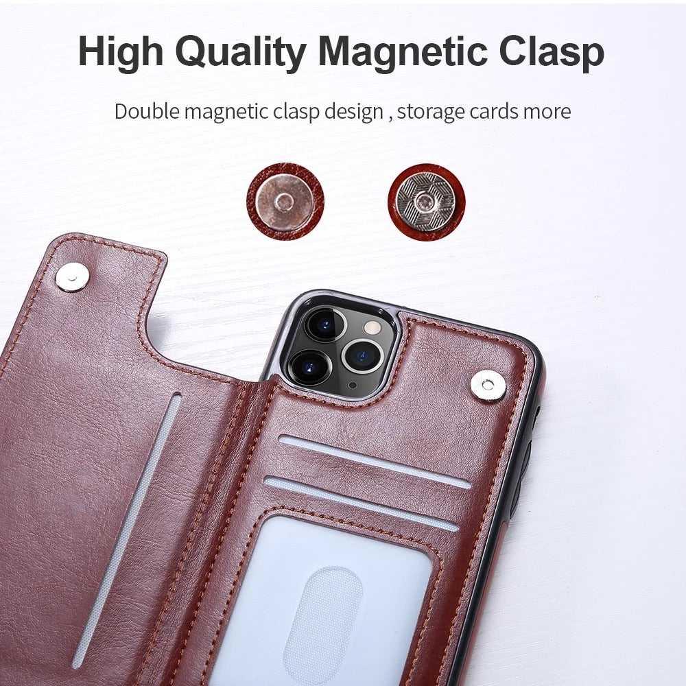 Leather Mobile Phone Wallet Card Holder Flip Cover Iphone and Samsung