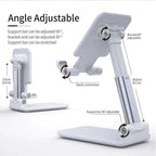 Adjustable Folding Desk Desktop Cell Phone Stand Mount Holder For iPhone & Tablet