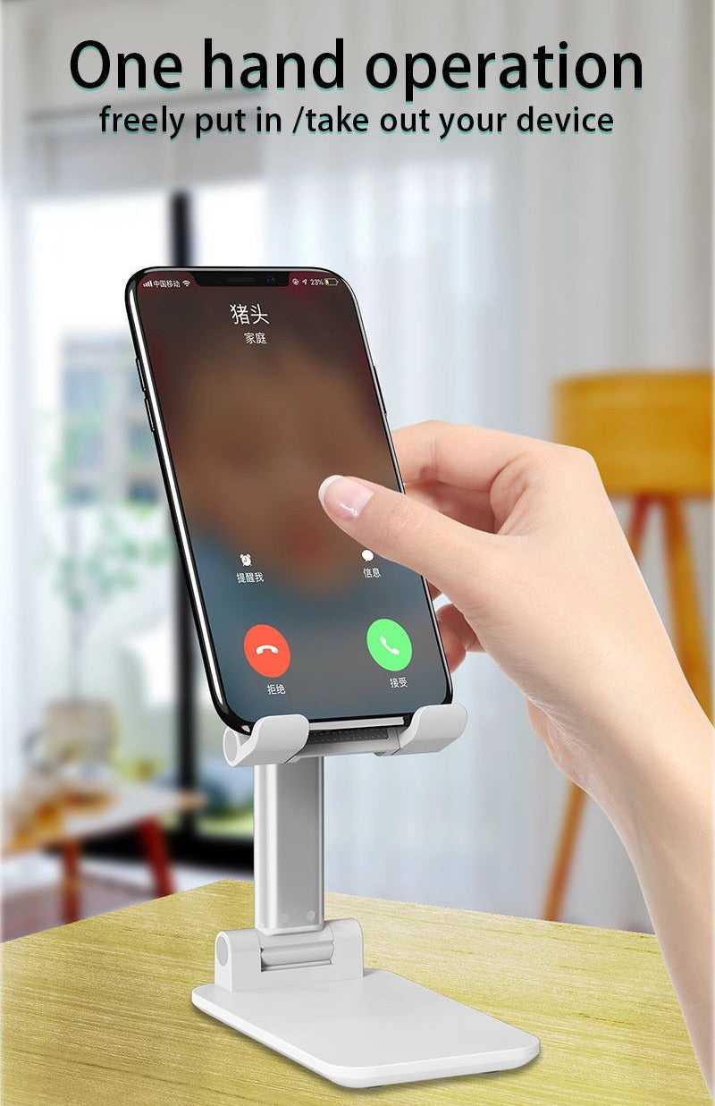Adjustable Folding Desk Desktop Cell Phone Stand Mount Holder For iPhone & Tablet