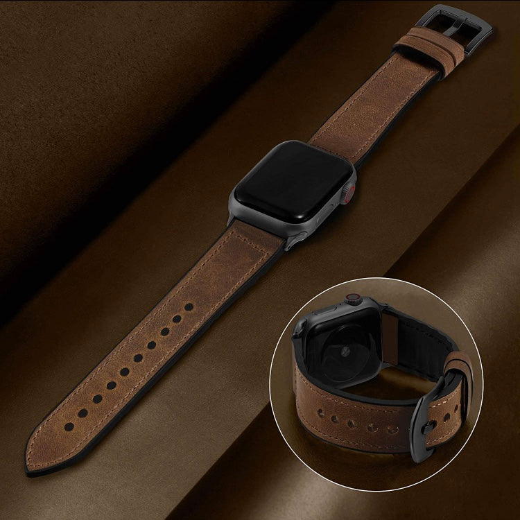 Genuine Leather Silicone Band Strap for Apple iWatch Series  38/45mm B-SPIN PTY LTD
