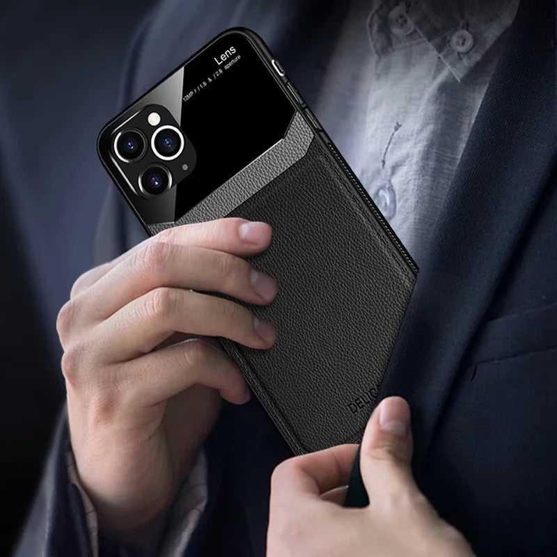 Protective Slim PU Leather Shockproof mobile Case For iPhone