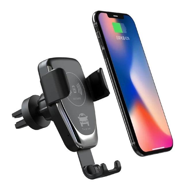 Fast Charger With Qi Wireless Car Holder Gravity Mount Universal Compatibility
