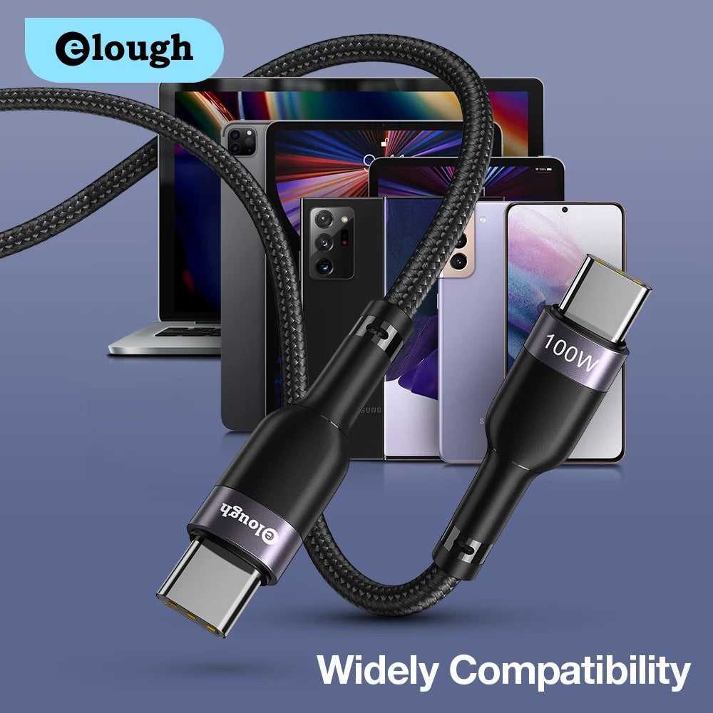 eLough 100W Type C to C Cable Fast Charging Charger Android  Samsung B-SPIN PTY LTD