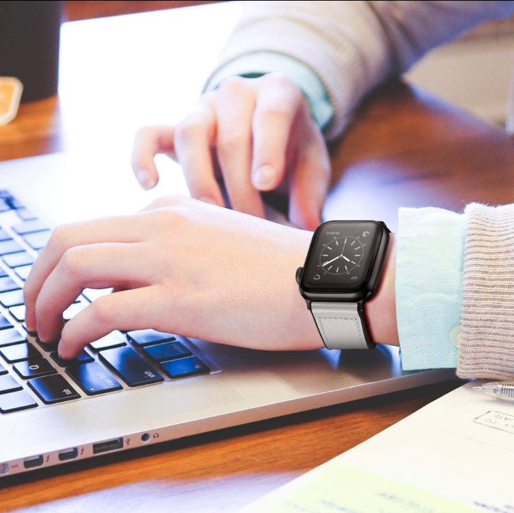 Genuine Leather Silicone Band Strap for Apple iWatch Series  38/45mm B-SPIN PTY LTD