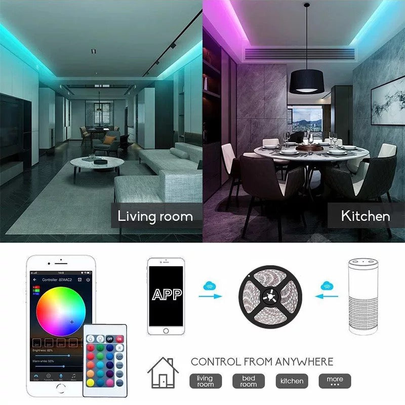 Smart Wifi LED  Strip Lights Waterproof Alexa Echos Google Home B-SPIN PTY LTD