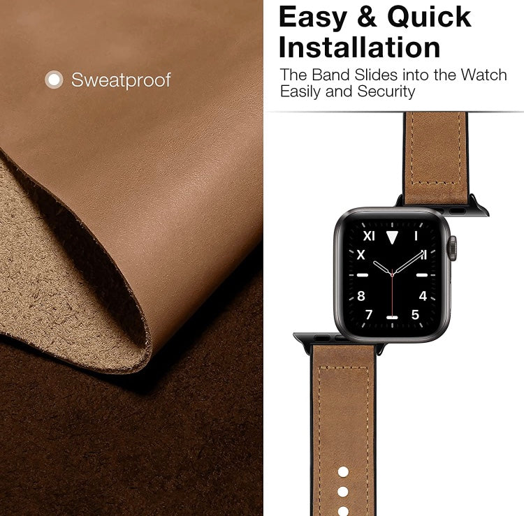 Genuine Leather Silicone Band Strap for Apple iWatch Series  38/45mm B-SPIN PTY LTD