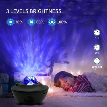 LED Star Projector Night Lamp Galaxy Starry Night Light, Ocean Wave Projector With Music Sterren Speaker Remote Control B-SPIN PTY LTD