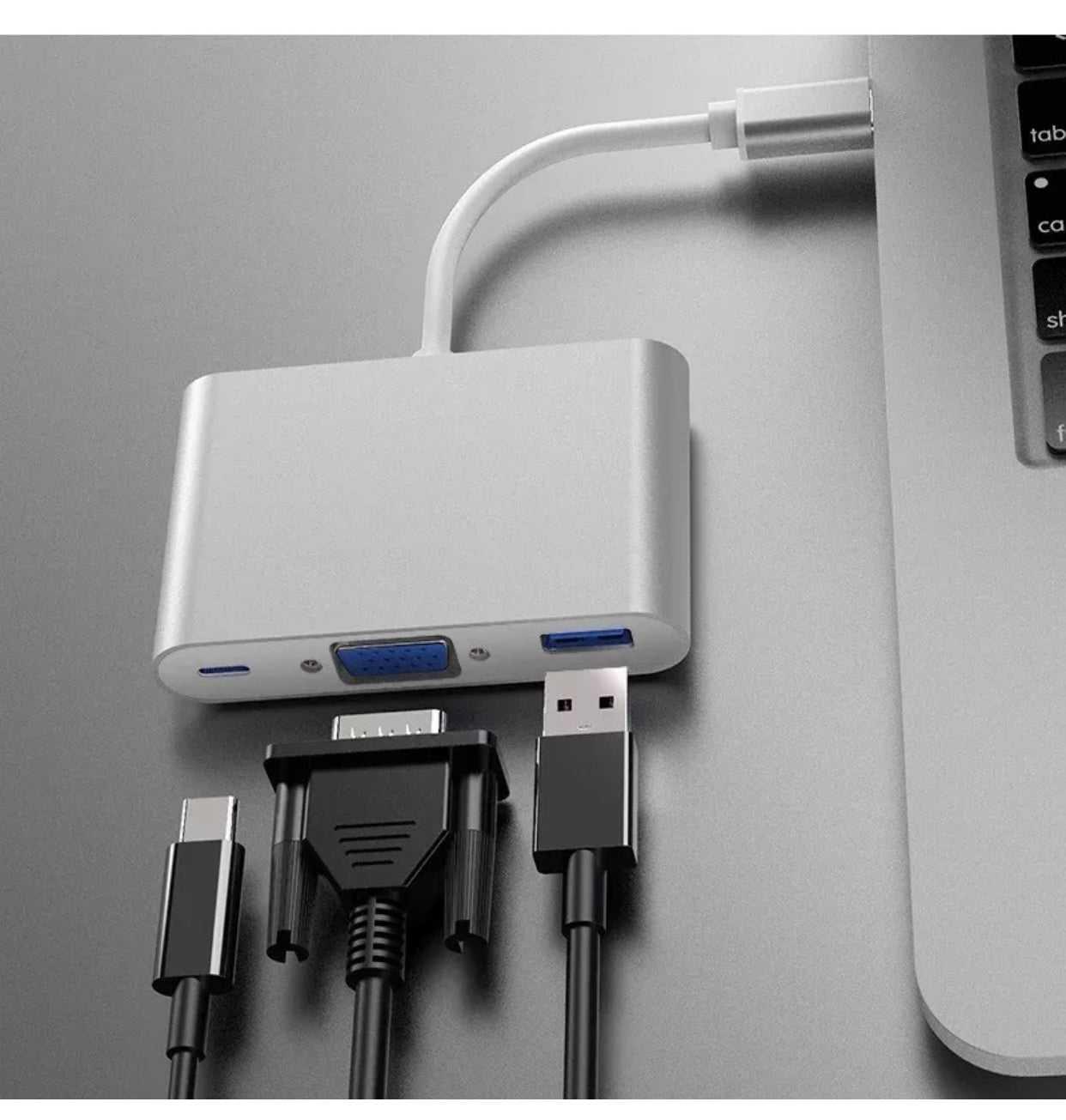 Type-C 3.1 to 4K +VGA Port USB-C HUB Adapter Converter For MacBook/Windows